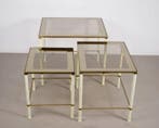 Set bijzettafels (3) - Messing, Metaal, Glas