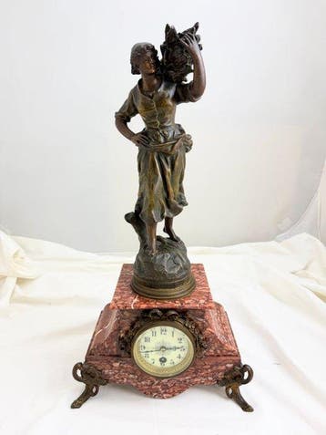 Figurale pendule - Art Deco Brons, Messing - 1920-1930, Antiek en Kunst