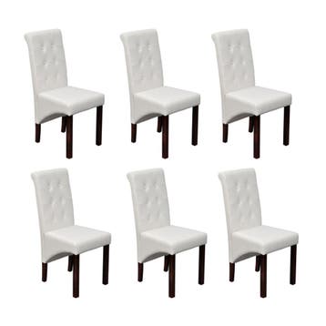 vidaXL Eetkamerstoelen 6 st kunstleer wit, Verzenden, Nieuw