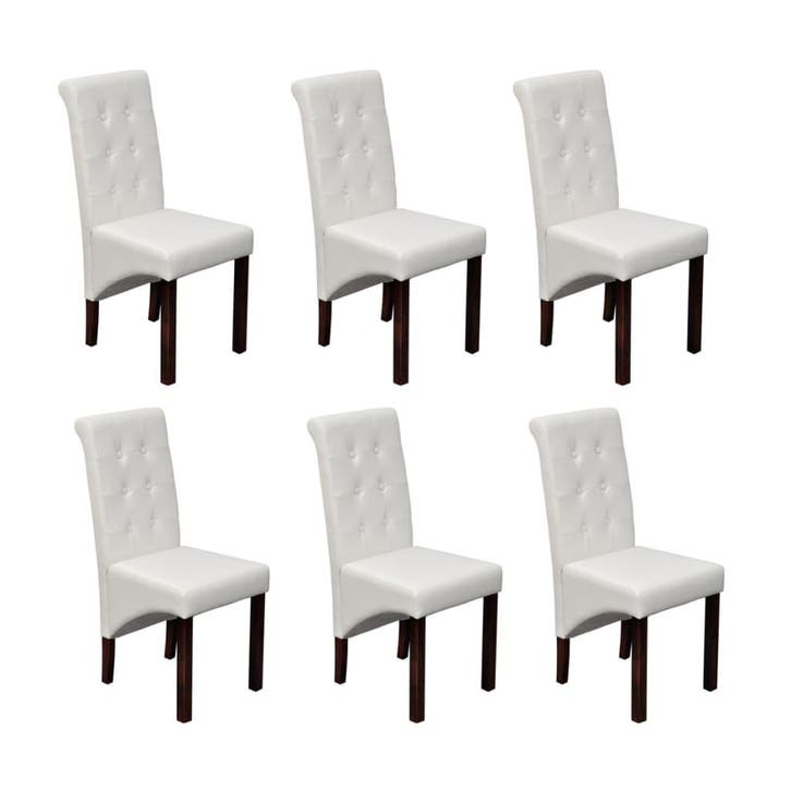 vidaXL Eetkamerstoelen 6 st kunstleer wit, Huis en Inrichting, Stoelen, Nieuw, Verzenden