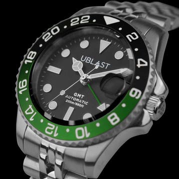 Ublast - Automatic Diver GMT - 20 ATM - UBDGMJ40BGN - Heren, Nieuw