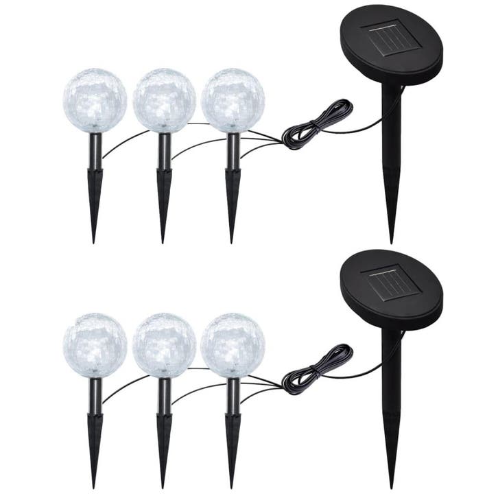 vidaXL Tuinlampen 6 st LED met grondankers en zonnepanelen, Tuin en Terras, Buitenverlichting, Nieuw, Verzenden