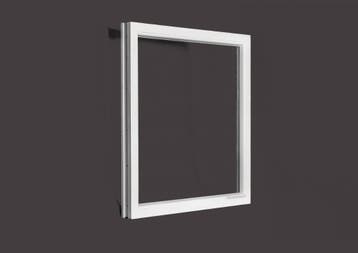 PVC raam vast b100xh100 cm wit, Gevelraam of Ruit, 80 tot 120 cm, 80 tot 120 cm, Nieuw
