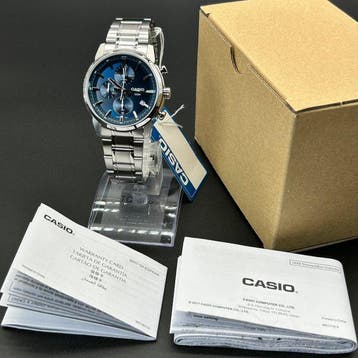 Casio - Chronograph - Quartz - Blue Dial - Zonder, Nieuw