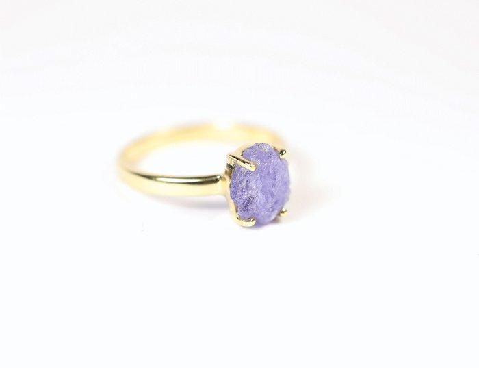Tanzaniet Ring / rauw / nieuw- 2.8 g - (1), Collections, Minéraux & Fossiles
