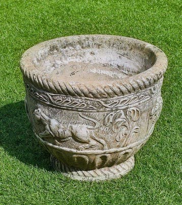 Handmade - Leeuw / Leeuwin - Pot de fleurs - Grand bac à