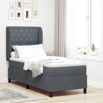 vidaXL Boxspring bed met kussen Donkergrijs 200 x 80 cm, Verzenden, Nieuw