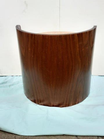 Fauteuil - Walnoot - houten fauteuil/poef