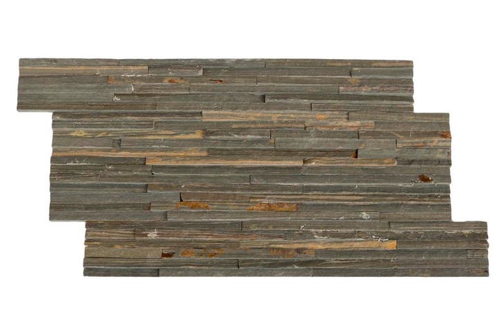 Natuurstenen steenstrips Brown Slate - 60x15 cm, Bricolage & Construction, Dalles & Carrelages, Enlèvement