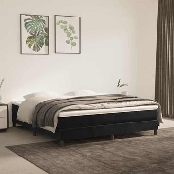 vidaXL Boxspring bed 180x200 cm fluweel zwart, Maison & Meubles, Chambre à coucher | Lits, Verzenden