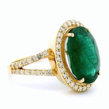 Zonder minimumprijs - Ring - 14 karaat Geel goud - 5.01ct.