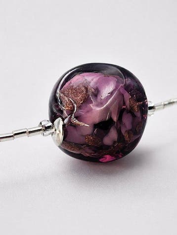 Murano-glas, Zilver - Halsketting - Murano-glas amethist