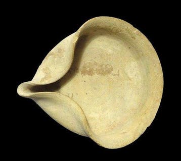 Mesopotamisch - Primitieve olielamp met kommetje - 1200