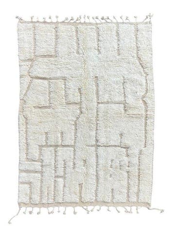 Marokkaans Mrirt wit wol tapijt – Berber Marokkaans modern, Huis en Inrichting, Stoffering | Tapijten en Vloerkleden, Nieuw