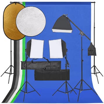 vidaXL Fotostudioset met verlichtingsset, achtergrond en, Verzenden