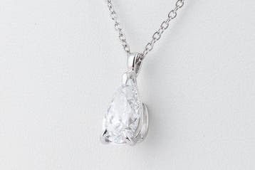 Chaîne - 14 carats Or blanc - 3.05ct. tw. Diamant (Cultivé