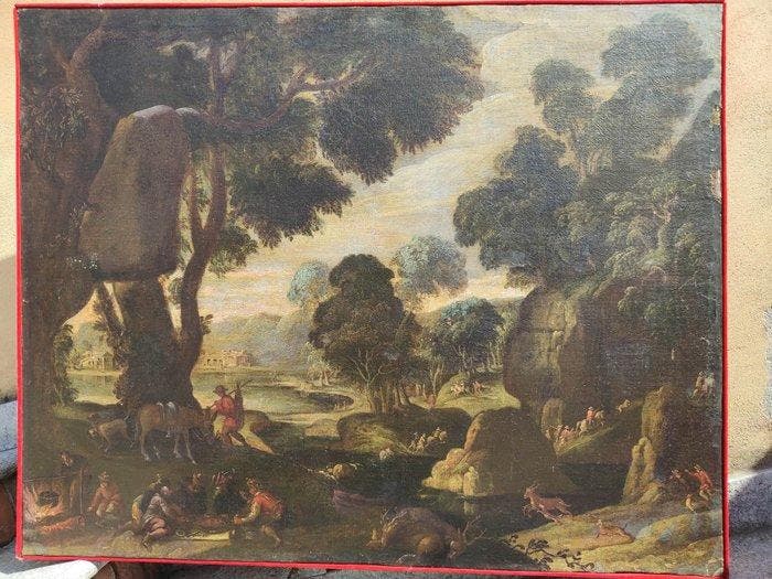 Antonio Tempesta (1555-1630), Ambito - Foresta con cervi,, Antiek en Kunst, Kunst | Schilderijen | Klassiek