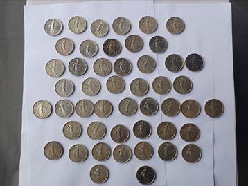 Frankrijk. Ve République. 5 Francs 1960/1967 Semeuse (lot de