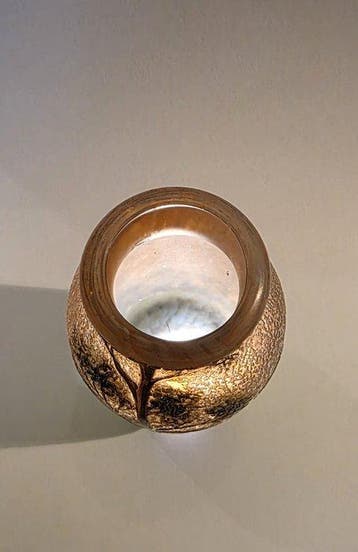 Verrerie Lamartine - Vaas - Glas zuurgeëtst en geglazuurd -