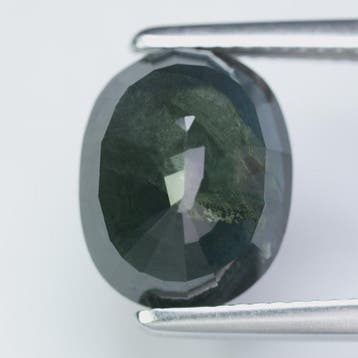 Groen, Blauw Saffier - 8.66 ct - nternational Colored, Nieuw