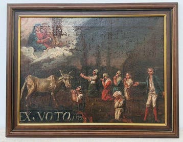 Italiaanse school (XVIII) - Ex voto con miracolo della, Antiek en Kunst