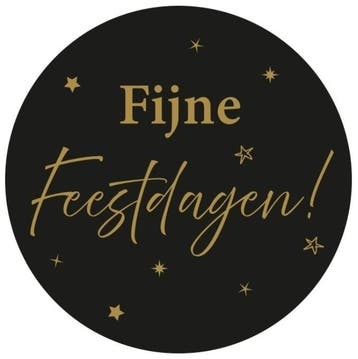 30x Sticker Fijne Feestdagen - Zwart - Goudfolie -, Hobby & Loisirs créatifs, Verzenden
