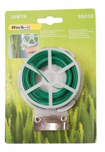 Binddraad geplastificeerd met afsnijmesje groen, Verzenden, Nieuw