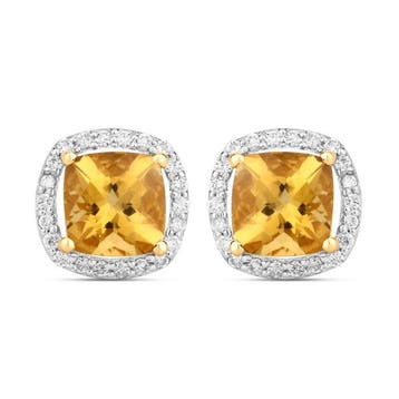 Oorbellen - 14 karaat Geel goud - 1.77ct. tw. Heliodoor -, Nieuw