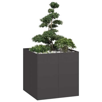 vidaXL Plantenbak 80x80x80 cm staal zwart, Tuin en Terras, Verzenden, Nieuw