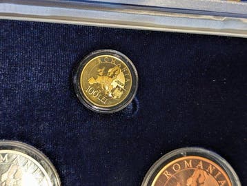 Roemenië. Set of 3 coins: 1, 10, 100 Lei 2019, incl. Gold &
