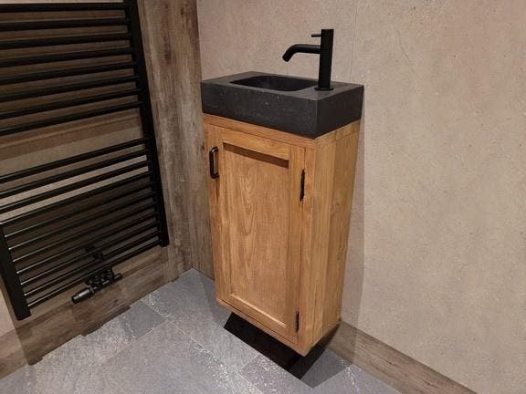 Teak toiletmeubel fontein compleet - Naturel, Maison & Meubles, Salle de bain | Meubles de Salle de bain, Envoi