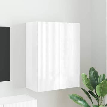 vidaXL TV Wandkast 59,5 x 31 x 80 cm Hoogglans wit Bewerkt, Verzenden