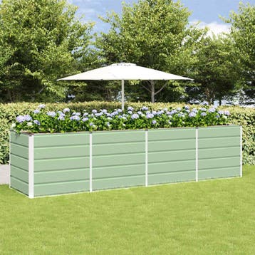 vidaXL Plantenbak Groen 320 x 80 x 75 cm Staal, Verzenden, Nieuw