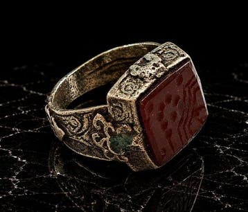 Islamitisch Zilver Ring met carneool intaglio (Zonder