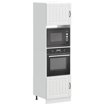 vidaXL Ovenkasten 2 st Lucca bewerkt hout wit, Huis en Inrichting, Verzenden, Nieuw