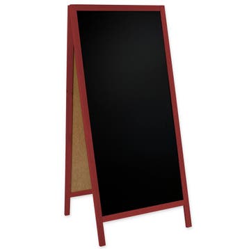 Krijtstoepbord | CLASSIC | Hout | Rood | 720x450x1560(h)mm, Verzenden