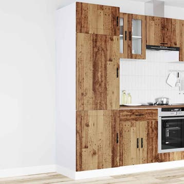 vidaXL Keukenkast Porto bewerkt hout oud houtkleurig, Huis en Inrichting, Verzenden, Nieuw