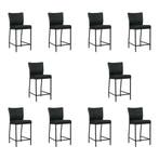 Set van 10 Leren barkrukken Revolt laag - Toledo Nero, Nieuw, Leer, Ophalen of Verzenden, 90 cm of meer