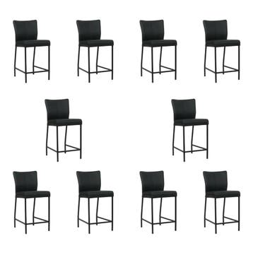 Set van 10 Leren barkrukken Revolt laag - Toledo Nero, Nieuw, Leer, Ophalen of Verzenden, 90 cm of meer