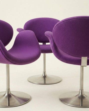 Artifort - Pierre Paulin - Fauteuil (3) - Tulpstoel - Vilt