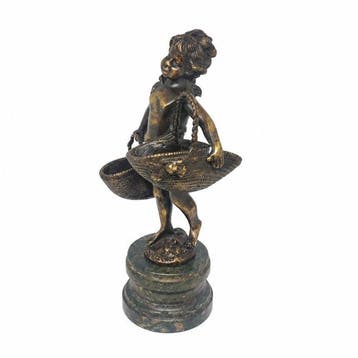 Suzanne Bizard (1873–1963) - sculptuur, Girl with two