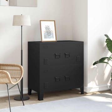 vidaXL Opbergkast industrieel 75x40x80 cm staal zwart, Huis en Inrichting, Verzenden, Nieuw