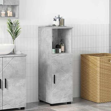 vidaXL Badkamerkast Beton Grijs 30 x 35 x 95 cm Bewerkt hout, Verzenden, Nieuw