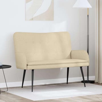 vidaXL 2-Zits Sofa Crèmekleurig 115 x 61 x 87 cm Stof, Verzenden, Nieuw