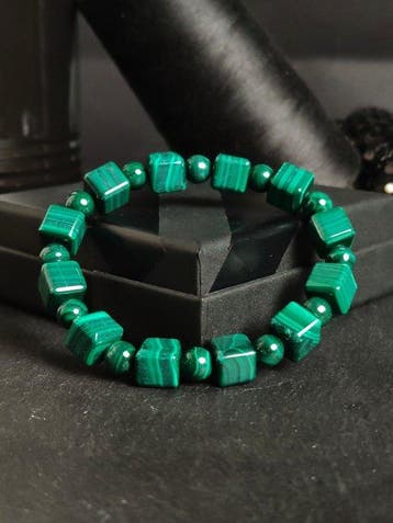 Prachtige malachietarmband - Intense Groene Tint- 50 g - (1), Verzamelen