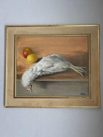 Maurice Delvaux (1913-1979) - Kip met fruit