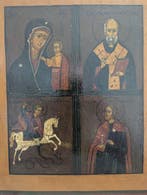 Icoon - Orthodoxe icoon met vier registers – Maagd met Kind,