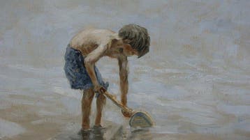 Chris van Dijk (1952) - Friends on the beach
