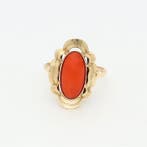 Bague - 14 carats Or jaune Corail rouge, Bijoux, Sacs & Beauté