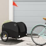 vidaXL Fietstrailer 45 kg ijzer zwart, Verzenden